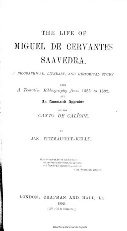 The life of Miguel de Cervantes Saavedra.